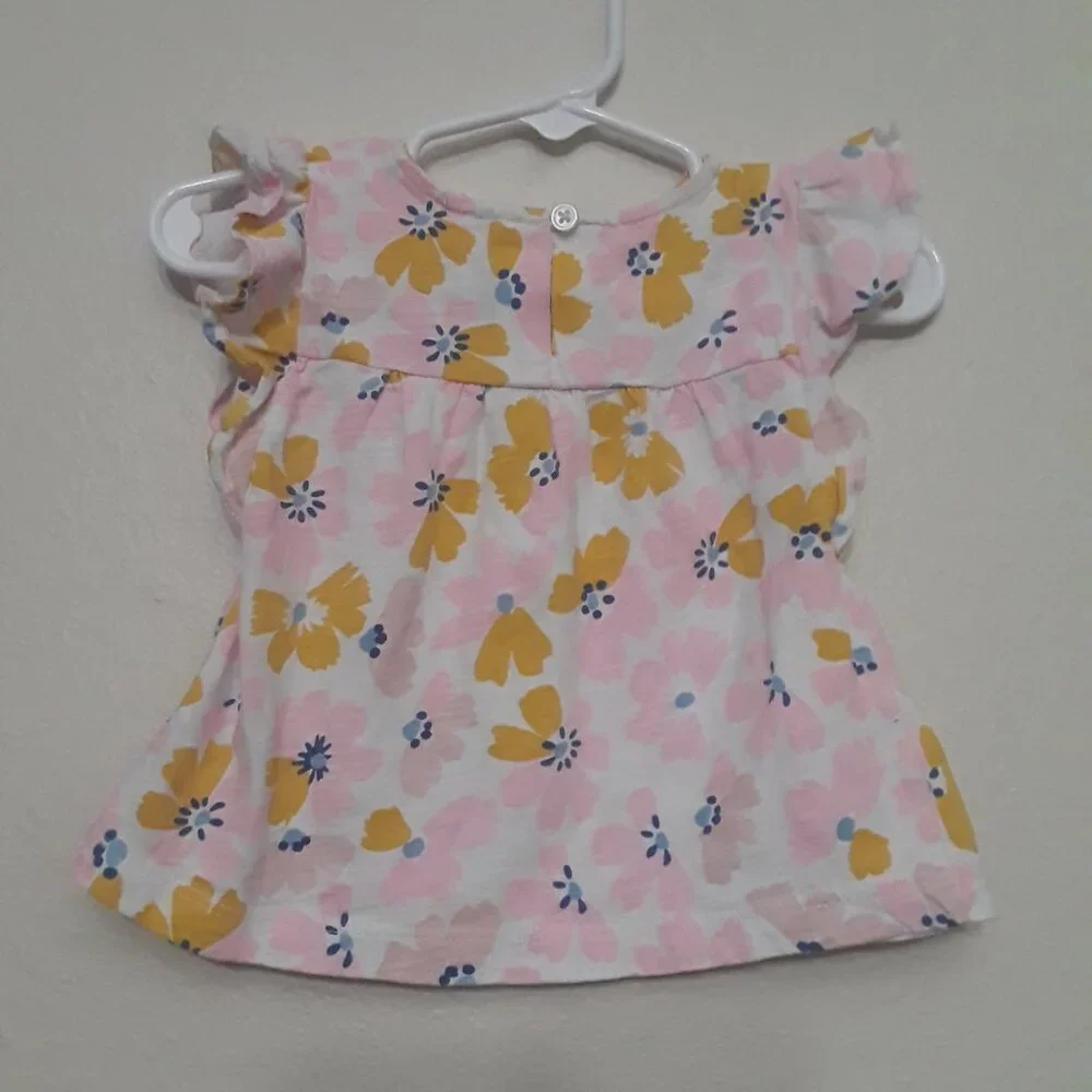 Carter's Pink and Yellow Floral Kids Blouse